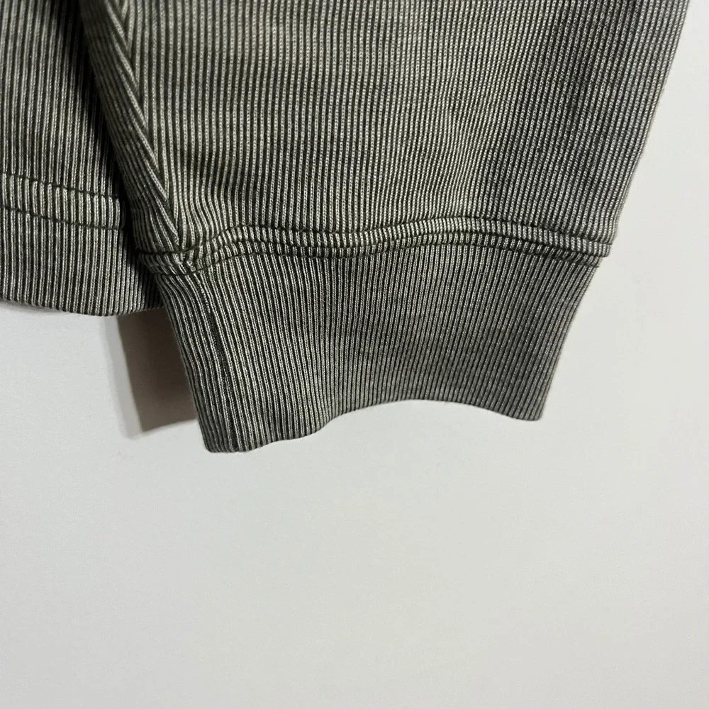 Saks Fifth Avenue Mens Silk Cotton Mock Neck Sweater Olive Green Ribbed Size M‎